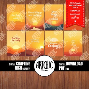Cartes ATC, vol. 2 | Affirmation | Citations imprimables de motivation et de pensée positive | Téléchargement instantané | 2,5 x 3,5 po. | PDF