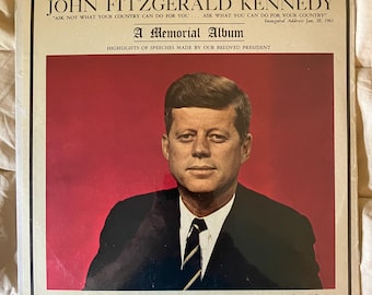 JFK Memorial Album 1963 as broadcast shortly after  his assassination by WMCA New York Original Shrink Wrap. Minr Condition