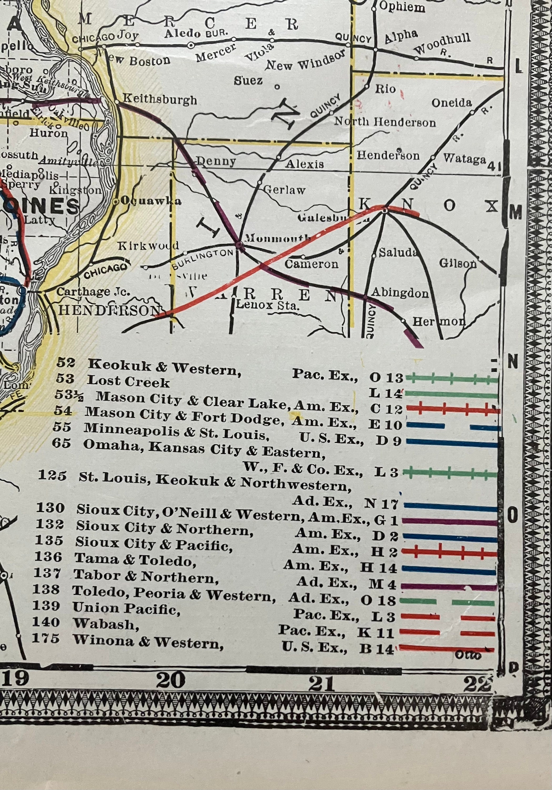1897 Iowa Railroad Map. From an Atlas. VERY GOOD CONDITION in Plastic ...
