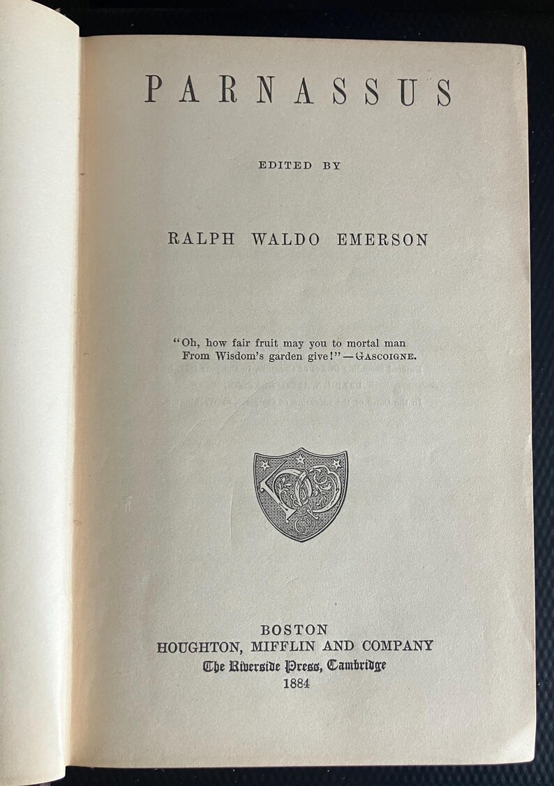 Ralph Waldo Emerson: "Parnassus", 1884 GOTT SKICK bild 4