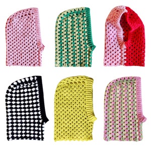Crochet Granny Stripe Balaclava PDF Pattern Adult Crochet Winter Hood Pattern Instant Download image 2