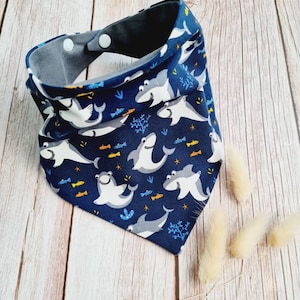 Scarf Triangle Scarf Baby Shark Fish Sea Maritime Boys 68 74 80 86 92 98