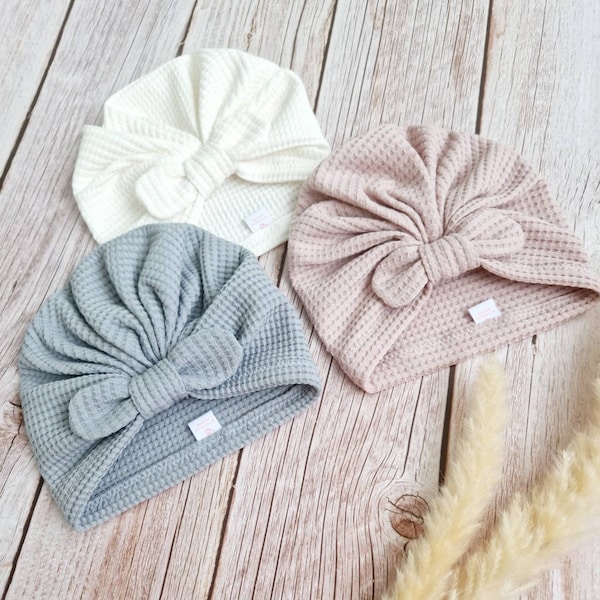 Turbanmütze Mütze Baby Turban Schleife Knoten Mädchen - verschiedene Farben