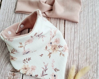 Color selection: Neck scarf, headband, baby scarf, triangle scarf, knotted headband, girls' floral ribbed spring handmade