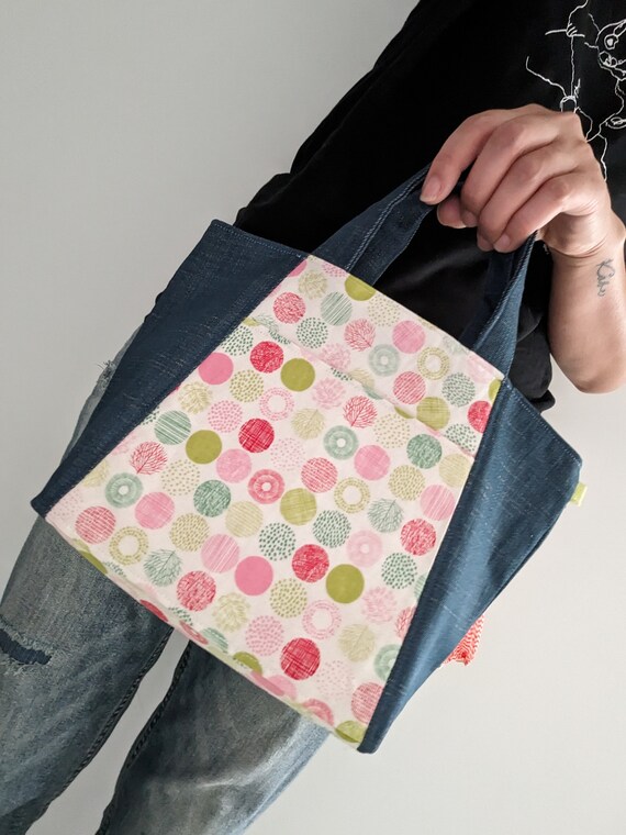 KOSHO ougi Canvas Tote Bag TF with Zipper, Ivory/Red Japan's