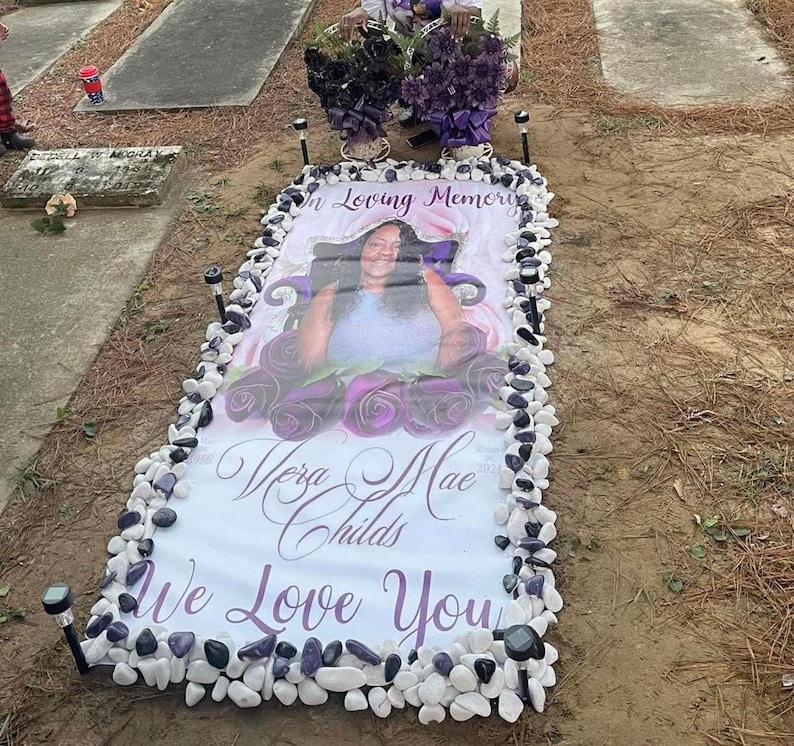 Memorial Grave Blanket Custom Grave Marker Cemetery Funeral Etsy