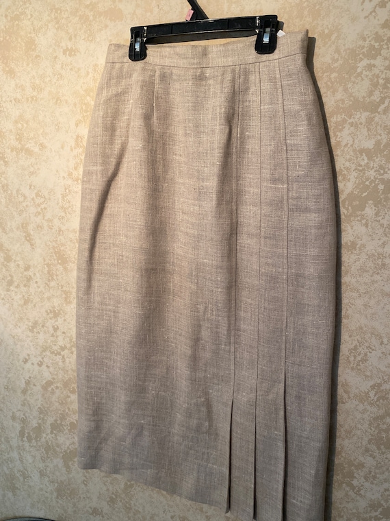 Vintage 50s Style Linen Skirt - image 1