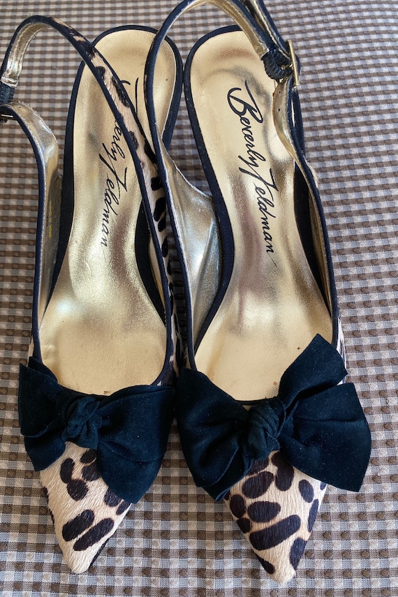 Vintage Beverly Feldman leopard print heels Size 6