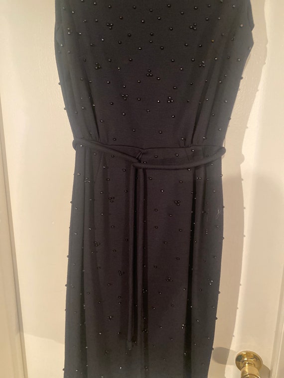 Vintage 50s Knit Beaded Dress/50s wiggle Dress - image 2