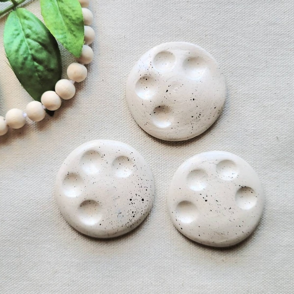 Small Glazed Air Dry Clay Paint Pallettes  Speckled or Natural Clay