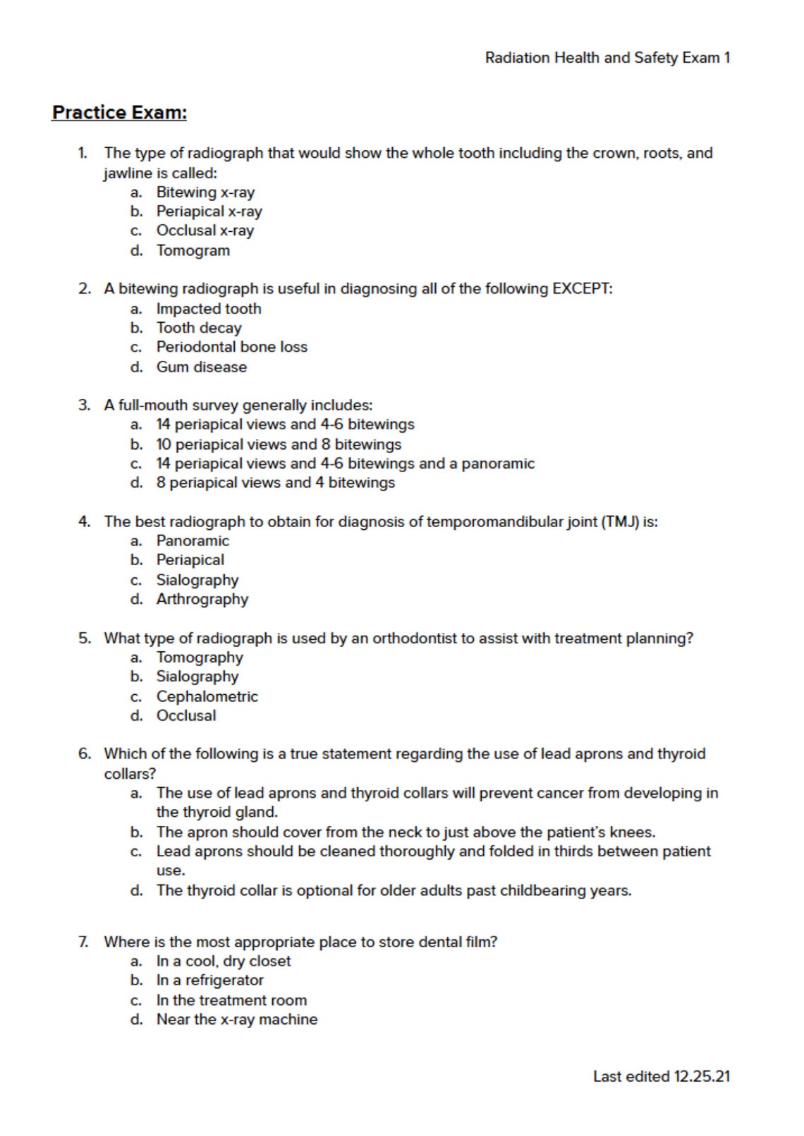 DANB Radiation Health and Safety RHS Practice Exam and Solutions Etsy