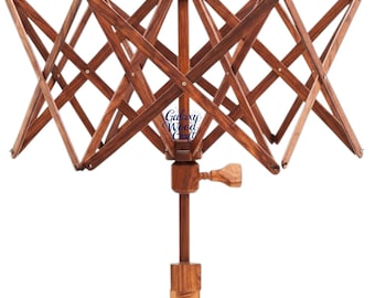 Handmade Wooden Umbrella Swift | Adjustable Skein Holder for Knitting & Crochet