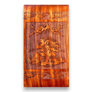 Urna de madera de palisandro grabada a mano de primera calidad: urna de cremación de madera de primera calidad para cenizas humanas: recuerdo conmemorativo con diseño personalizado
