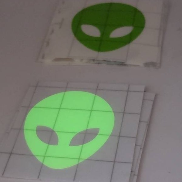 Glow in the dark Alien Sticker Decal