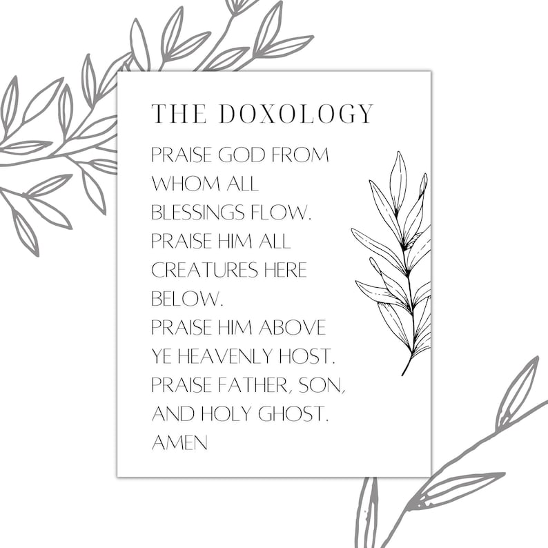 The Doxology Simple Print - Etsy