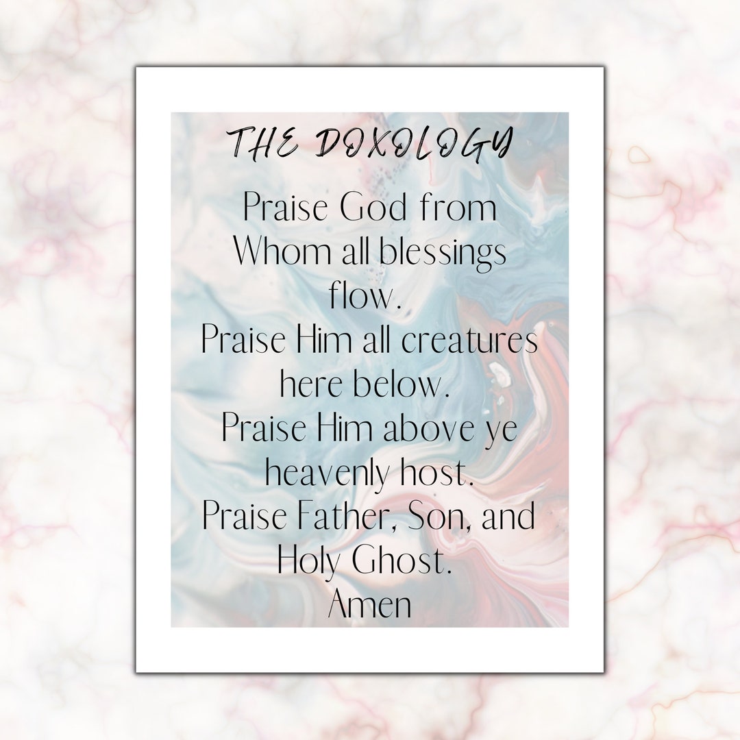 Doxology Marble Printable Etsy
