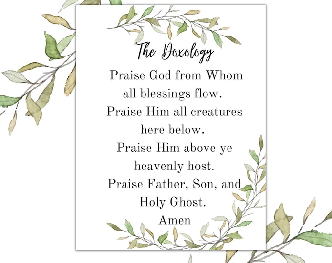 Doxology Printable Laurel Leaf Design - Etsy