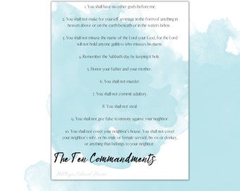 The Ten Commandments Printable, Sunday School Craft, Bible Story ...