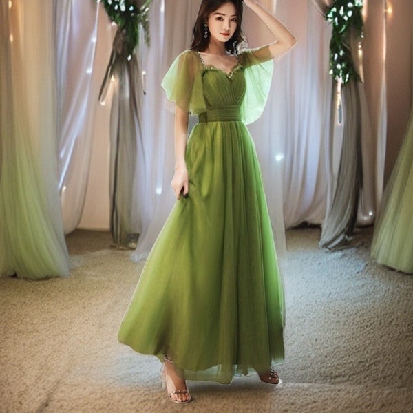 Green Tulle Dress - Etsy