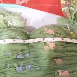 Handmade Ditsy Floral Light Green Tulle Gown, High-Quality Guaranteed zdjęcie 10