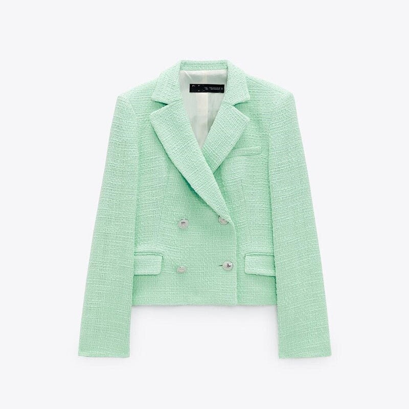 mint green boucle jacket