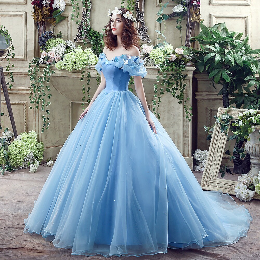 Blue Cinderella Dress Prom Dress Ball Gown Prom Dress Fairy - Etsy Singapore