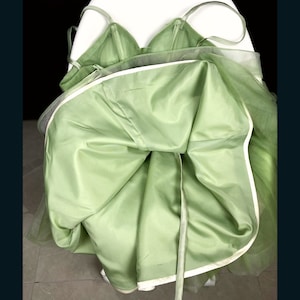 Made-To-Measure Fairytale Green Tulle Mini Dress With Removable Sleeves image 10