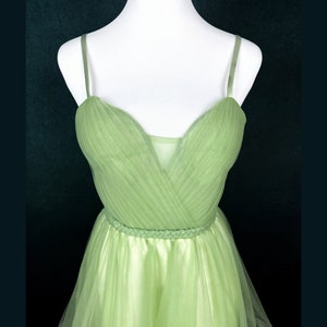 Made-To-Measure Fairytale Green Tulle Mini Dress With Removable Sleeves image 7