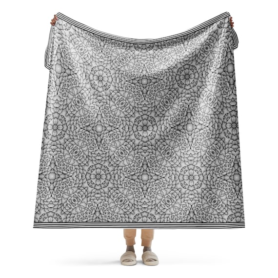 Cosmic Flower Fractal blanket, 80" x 60"
