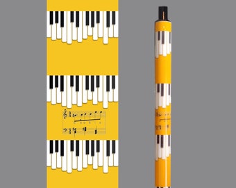 Piano Personalized Resin Pen | Music | Band | Musical Notation | Yellow