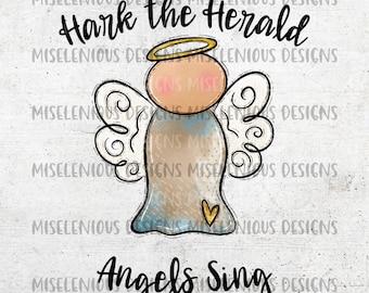 Hark the Heralds Angels Sing Christmas Angel png angel png christmas angel png christmas angel sublimation design jesus christmas png