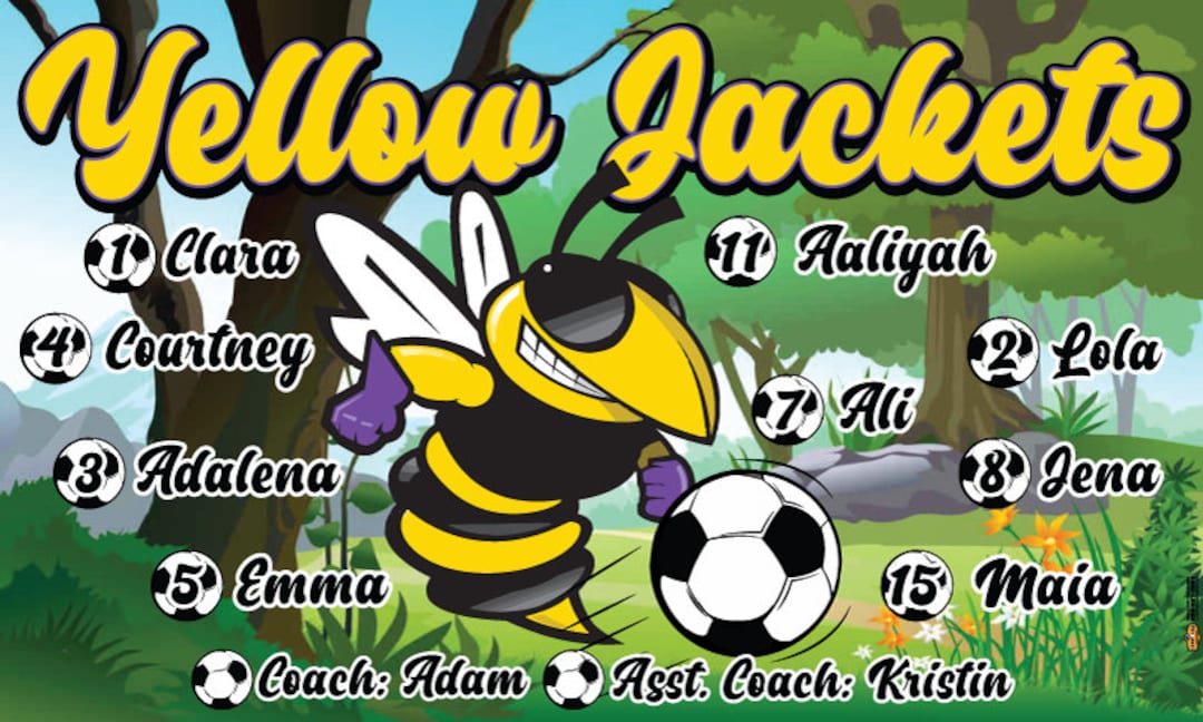 YELLOW JACKETS Soccer Team Banner Customize With Your Etsy