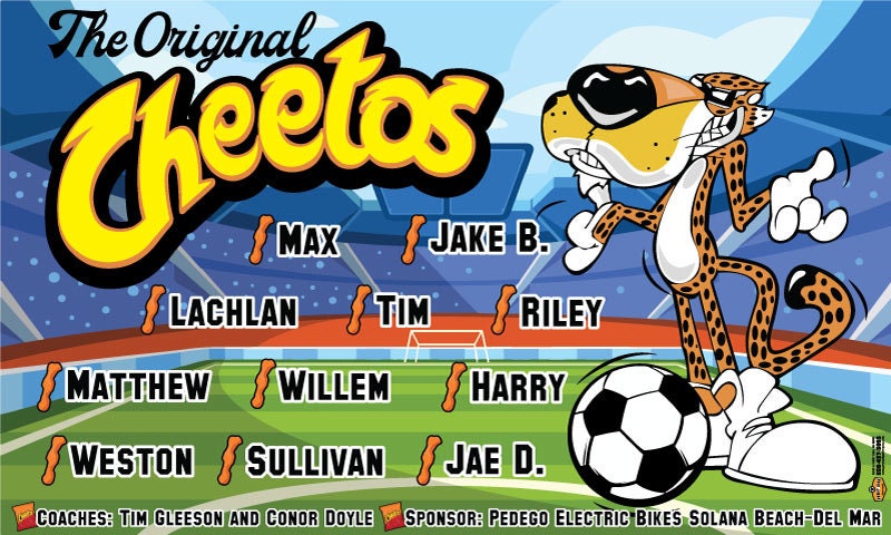 THE ORIGINAL CHEETOS Soccer Team Banner - Customize With Your Players ...
