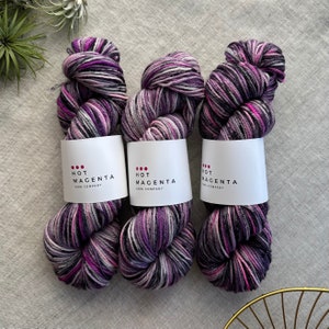 Limited Edition Purple Raspberry | HMYC Hand Dyed Marshmallow - 100% Superwash Merino Wool Worsted Weight Yarn | 219yd / 100g Full Skeins