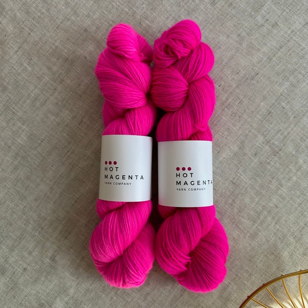 Limited Edition Hot & Hotter Fuchsia | HMYC Hand Dyed Egret 100% Fine Organic Merino Wool Fingering Weight Sock Yarn