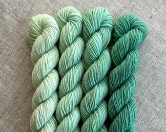 Limited Edition Classic Green | HMYC Hand Dyed 75/25 Superwash Merino Wool & Recycled Nylon Fingering Weight Sock Yarn Mini Skeins
