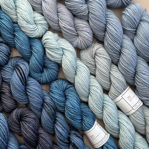 HMYC Sock | Hand Dyed Mini Skeins | Superwash Merino Wool & Recycled Nylon Yarn | Blue Colorways