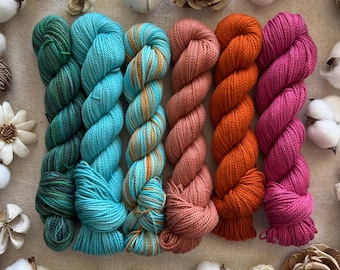 Hand Dyed Organic Pima Cotton DK • Single Run Colorways