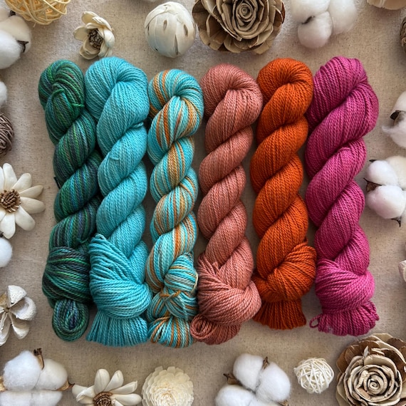 Hand Dyed Organic DK Pima Cotton Yarn • OOAK Colorways
