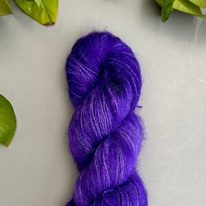 HMYC Lace | Hand Dyed Mini Skeins | Cirrus - 70/30 Super Kid Mohair & Silk Yarn | Violette Royale