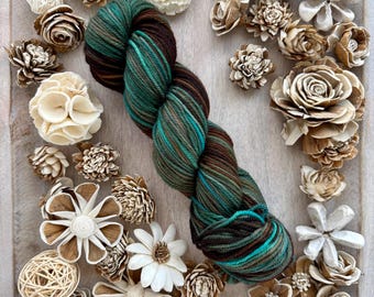 Hand Dyed Merino Worsted Wool Yarn • Copper Patina Lot #3