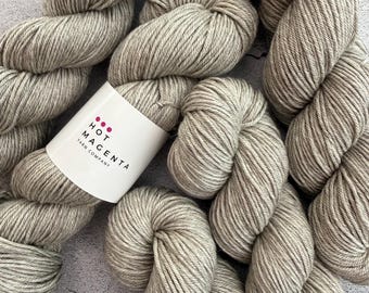Natural Grey Yak, Silk, Merino Wool DK Yarn • Half Skeins