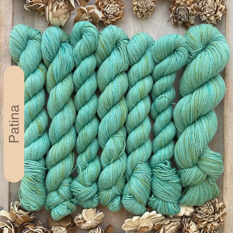 Fil de coton Pima DK biologique teint à la main • Coloris uniques Patina