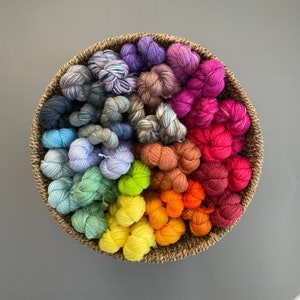 Limited Edition Choose Your Own Full and Mini Skeins | HMYC Hand Dyed Truboo - 100% Rayon from Bamboo DK Weight Yarn