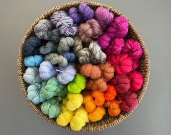 Limited Edition Choose Your Own Full and Mini Skeins | HMYC Hand Dyed Truboo - 100% Rayon from Bamboo DK Weight Yarn