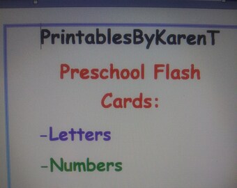 My Preschool Flash Cards - Letters, Numbers, Colors, & Shapes - PrintablesByKarenT