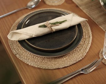 Natural Jute Placemats | Soft Woven Chargers, Wedding Table Decor