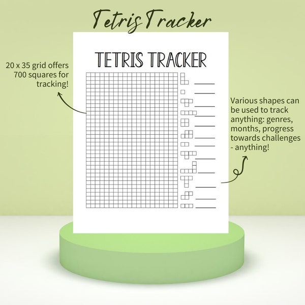 Tetris Tracker, Reading Tracker, Book Tracker, Challenge Tracker, Reading Bujo, Bullet Journal, Printable, Instant Download, PDF