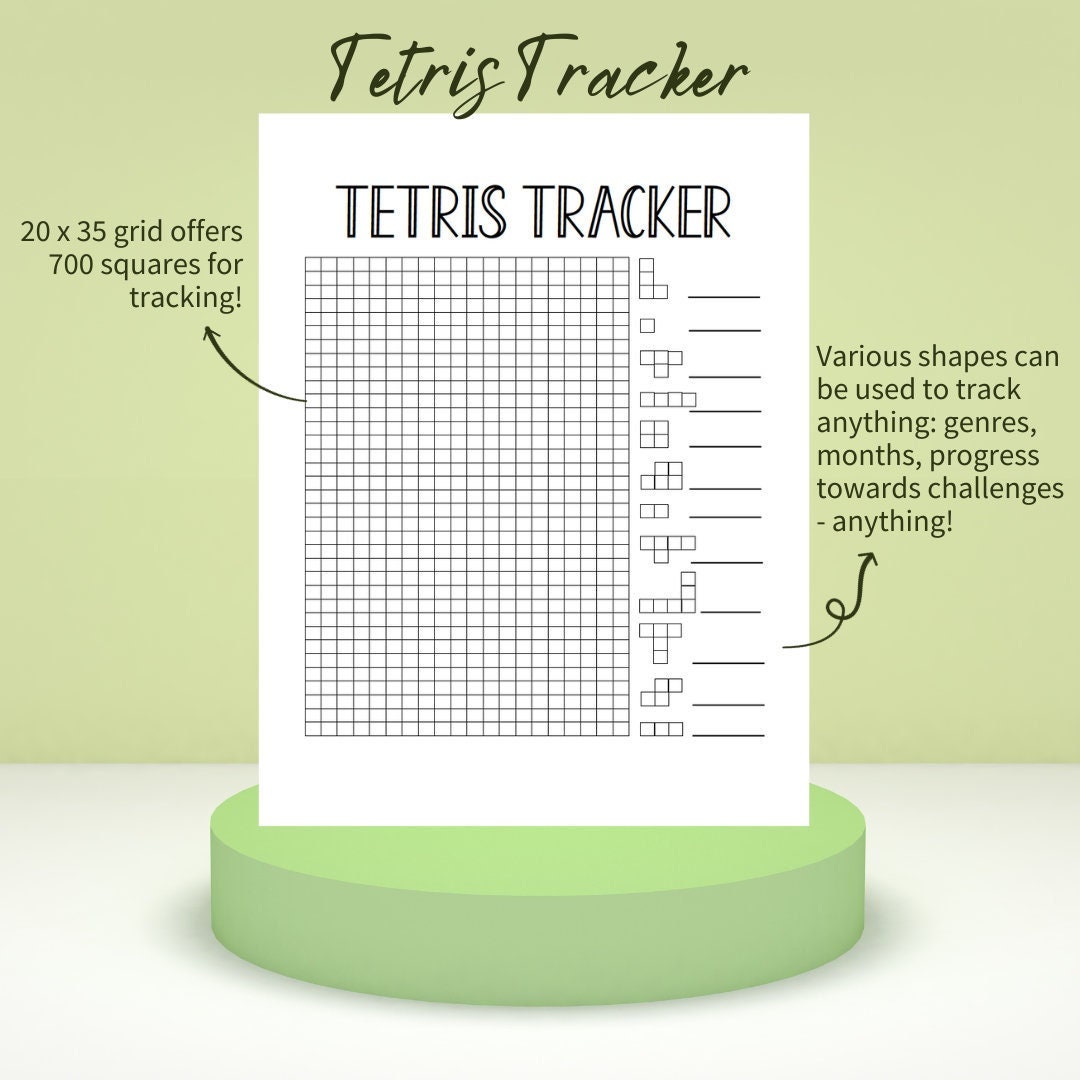 Tetris Reading Challenge Tracker, Bujo, Bullet Journal, Instant ...