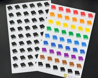 Boekpictogram plannerstickers, leesdagboek, Bujo, Bullet Journal